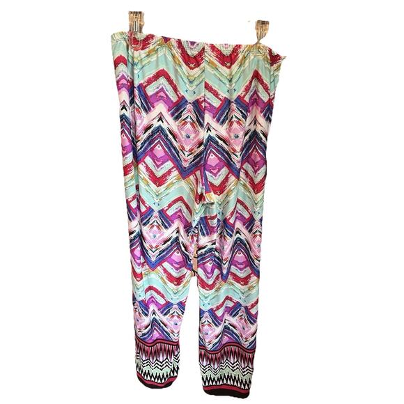 Sunny Leigh Wild Hippie Boho Festival Wide Leg Palazzo Pants Size Large - Picture 2 of 4